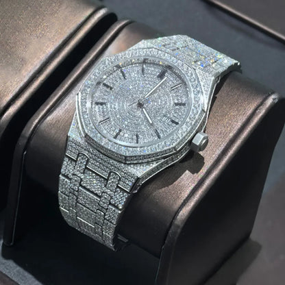 Moissanite Diamond Mechanical Automatic Movement Unisex Luminous Dial Luxury Wristwatch