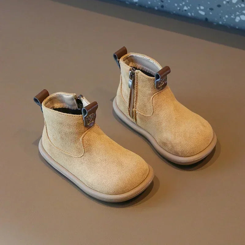 Casual Outdoor Anti-slip Infant Oxford Suede Plush Ankle Boots