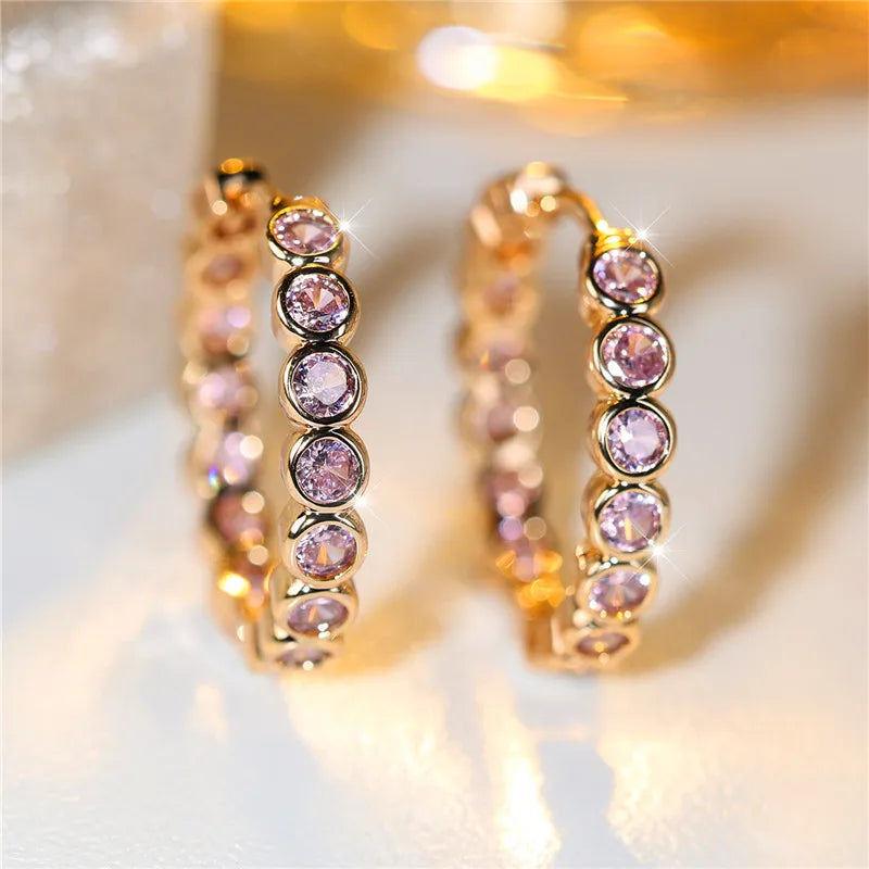 Small Black Round Zircon Stone Earrings