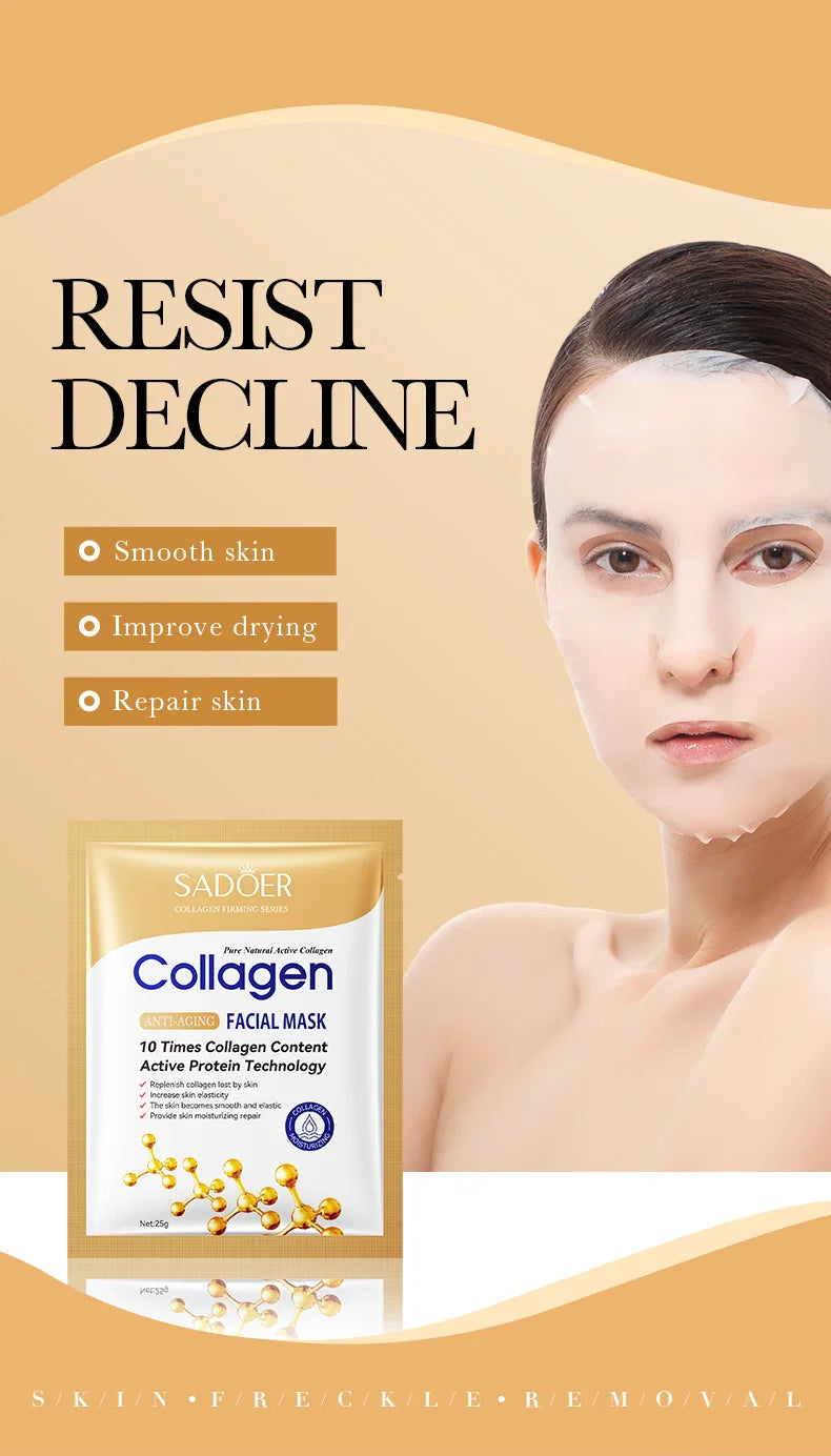Mascarilla facial antiarrugas de colágeno