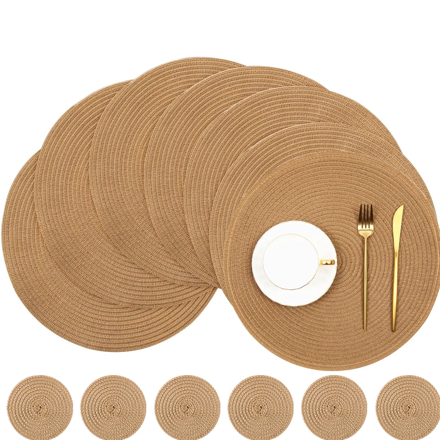 Round Braided Placemats Set