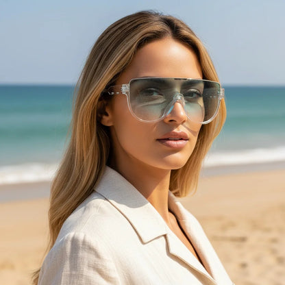 Vintage Semi-round Monoblock  Sunglasses
