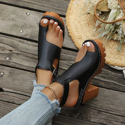 High Heel Thick Heel Open Toe Casual Plus Size Sandals