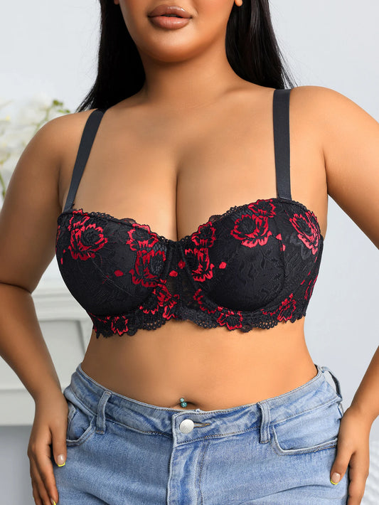 Wide Strap Plus Size Bra Lace Lingerie