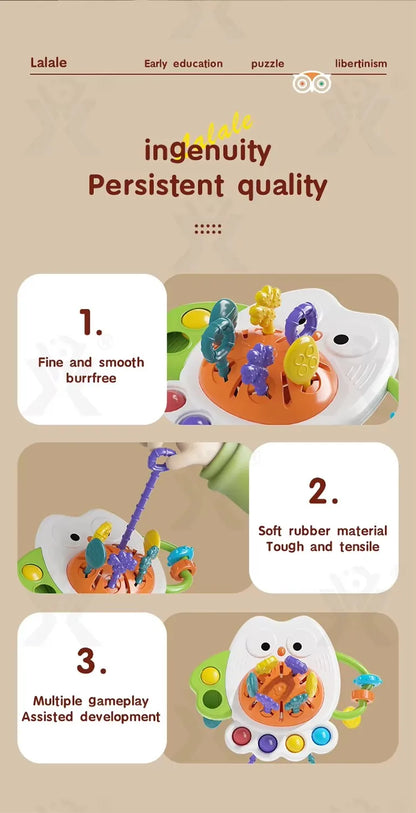Activity Development Pull String Silicone Teething Rattle Educational Learning Toy