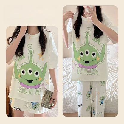 Round Neck Three Piece Pajama Set