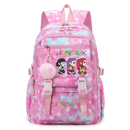 KPop Demon Hunters Print Student Backpack Large Capacity Schoolbag