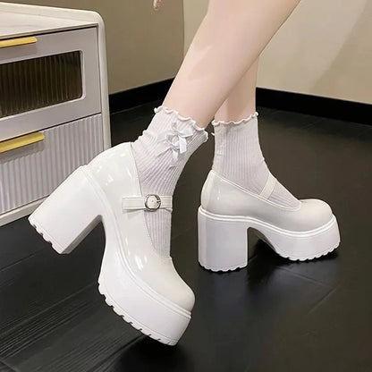 High Heels Mary Jane Chunky Shoes