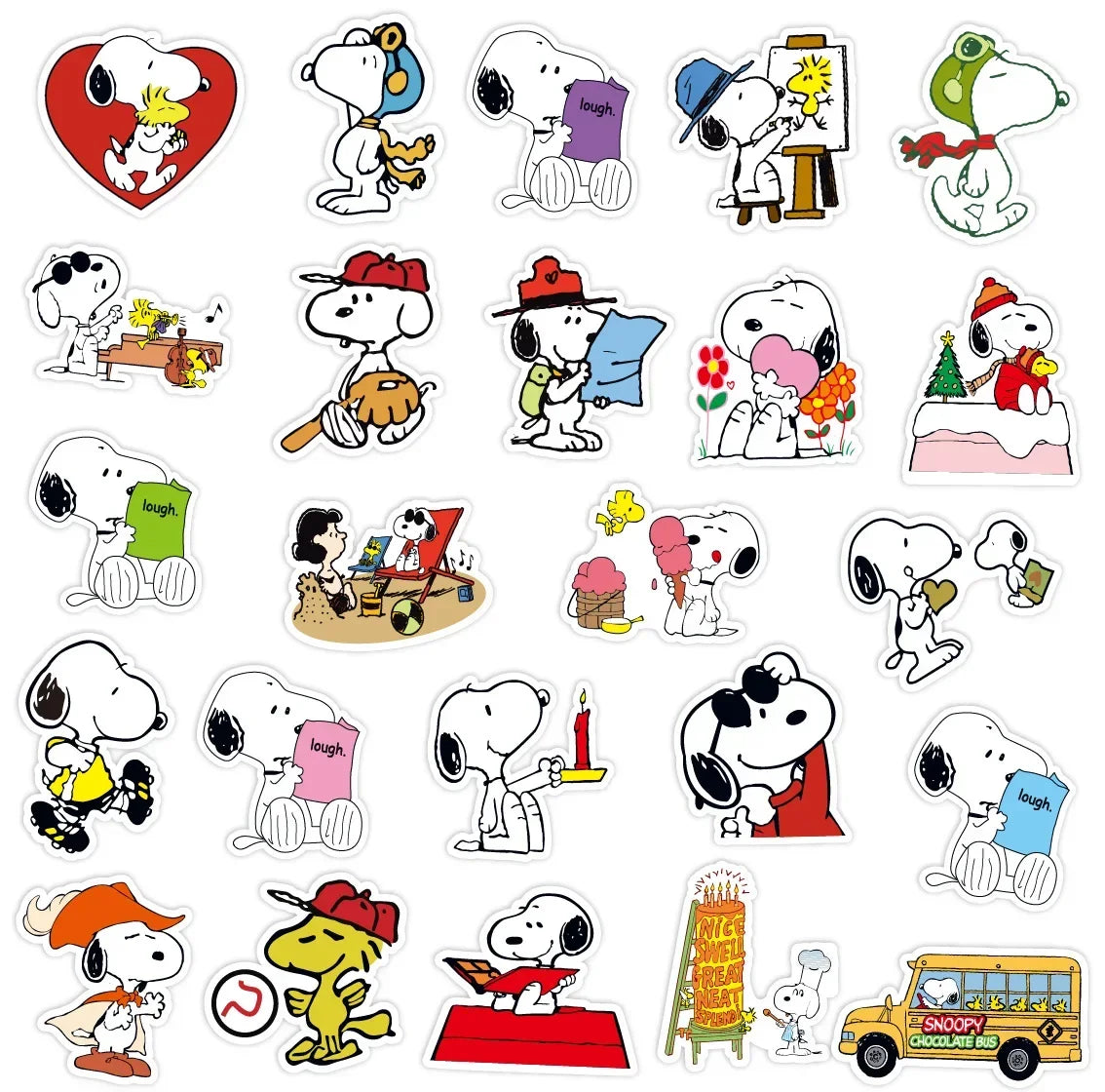 50pcs Snoopy Stickers Cartoon Decoration Sticker