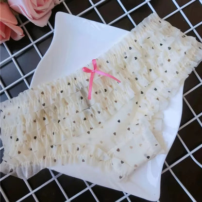 Sexy Low Waist Lingerie Cute Sweet Underwear Cake Layer Lace Briefs
