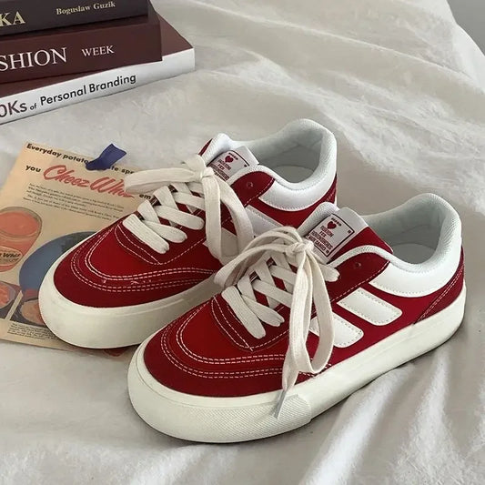 Red Vulcanize Casual Platform Vintage Sports Korean Flats Harajuku Sneakers