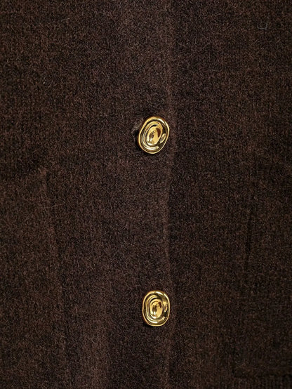 Falda mini ajustada de punto de manga larga con cuello redondo