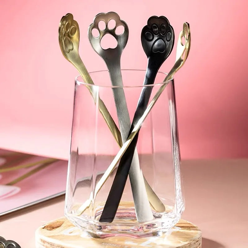 Creative Cute Cat Dog Claw 304 Stainless Steel Spoon