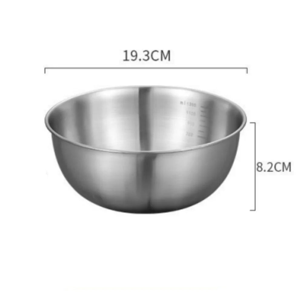 Stainless Steel Bowl with Scale for Cooking Baking Food Set