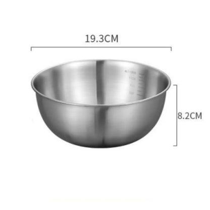 Stainless Steel Bowl with Scale for Cooking Baking Food Set