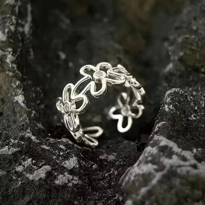 Sam Panda 925 Sterling Silver Simple Vintage Big Ball Ring