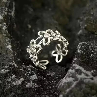 Sam Panda 925 Sterling Silver Simple Vintage Big Ball Ring