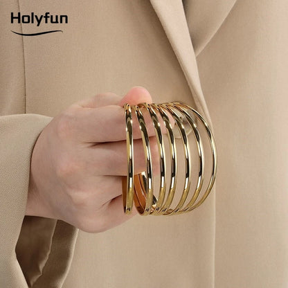 18K Gold Plated Stainless Steel Bangle Bracelet
