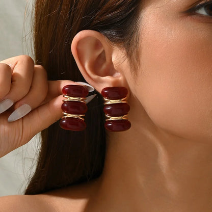 Vintage Delicate Red Stud Exquisite Earring
