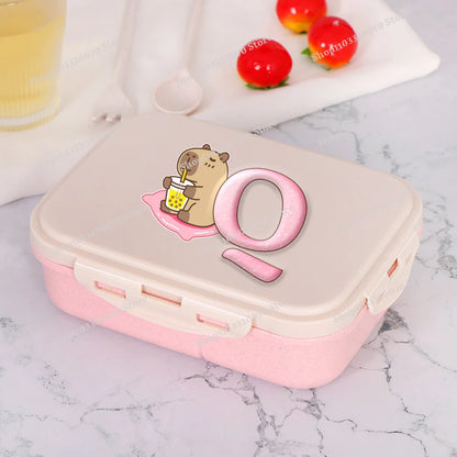 Capybara Pink Lunch Box Kawaii Portable Bento Box