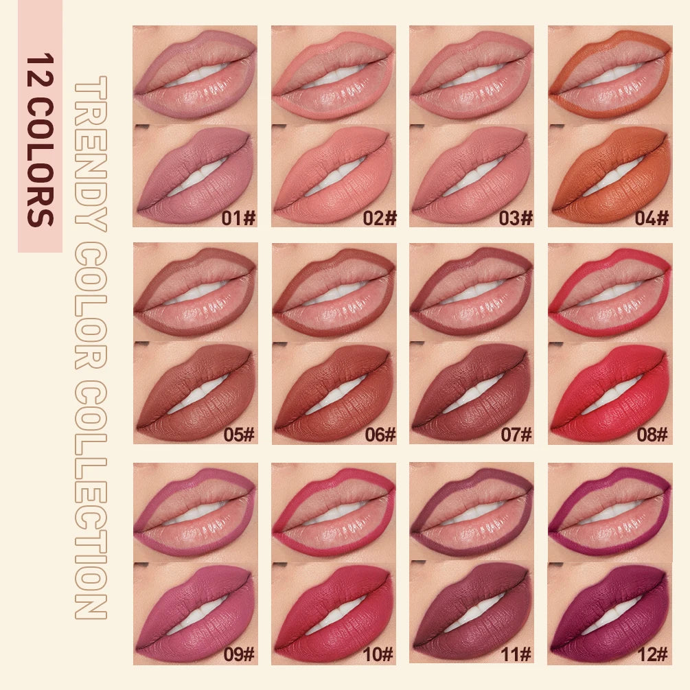 2pcs Lipstick Lipliner Matte Nude Lip Liner Pencil Waterproof Set