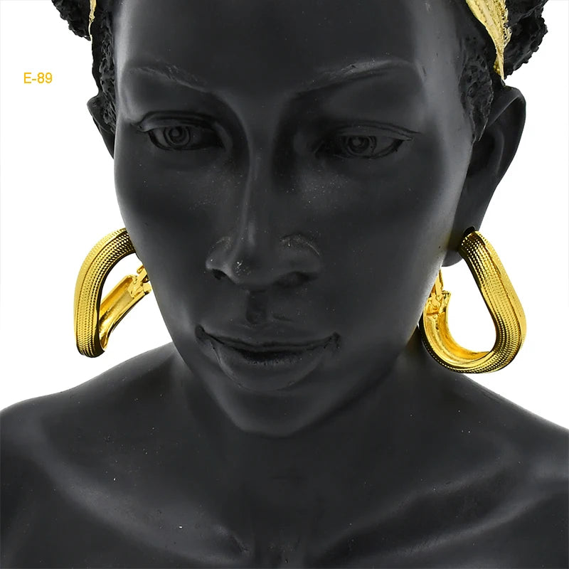 24K Gold Color Hoop Earrings