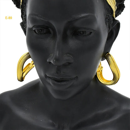 24K Gold Color Hoop Earrings