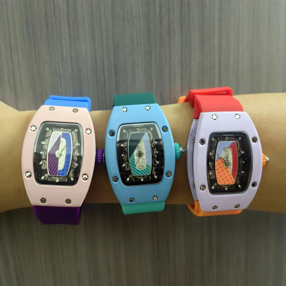 Luxury Silicone Sports Quartz Diamond Wristwatch