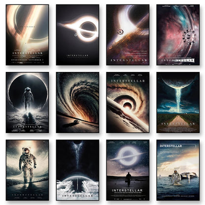 Interstellar Movie Poster Astronaut Outer Space Canvas Wall Art Print