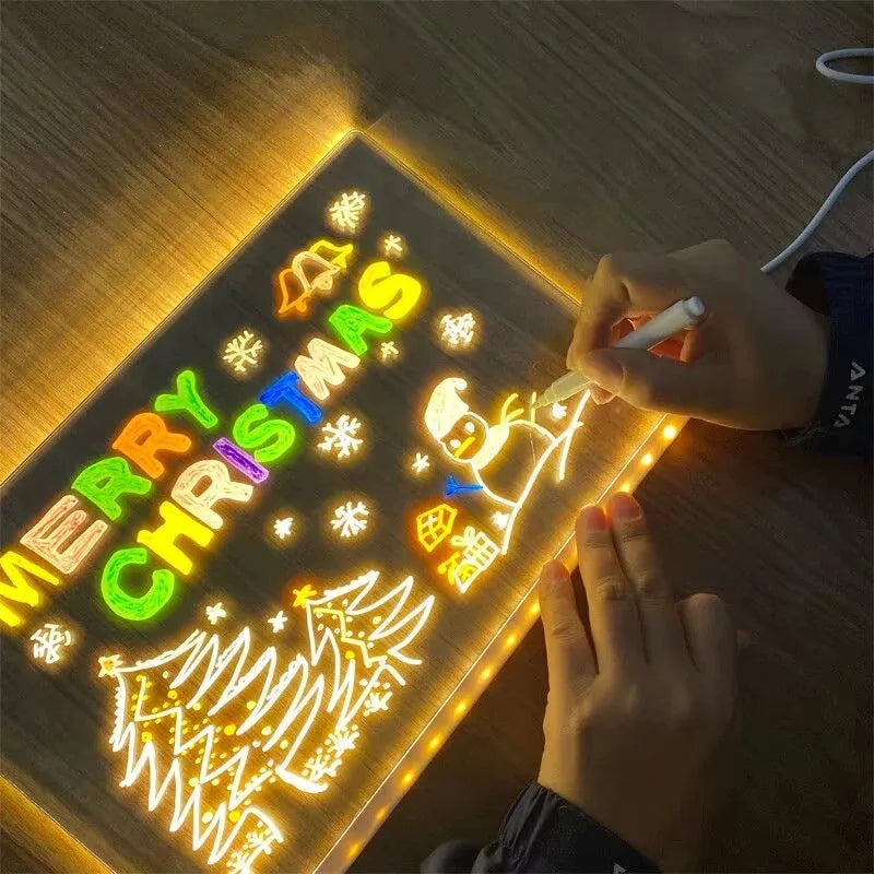 Magic LCD Tablet with Night Light LED Note Board