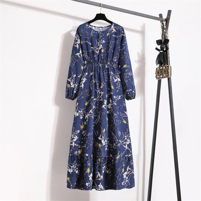 Maxi Casual Full Sleeve Floral Printed Dress
