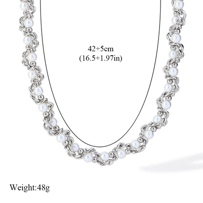 316L Stainless Steel Pearls Chain Necklace