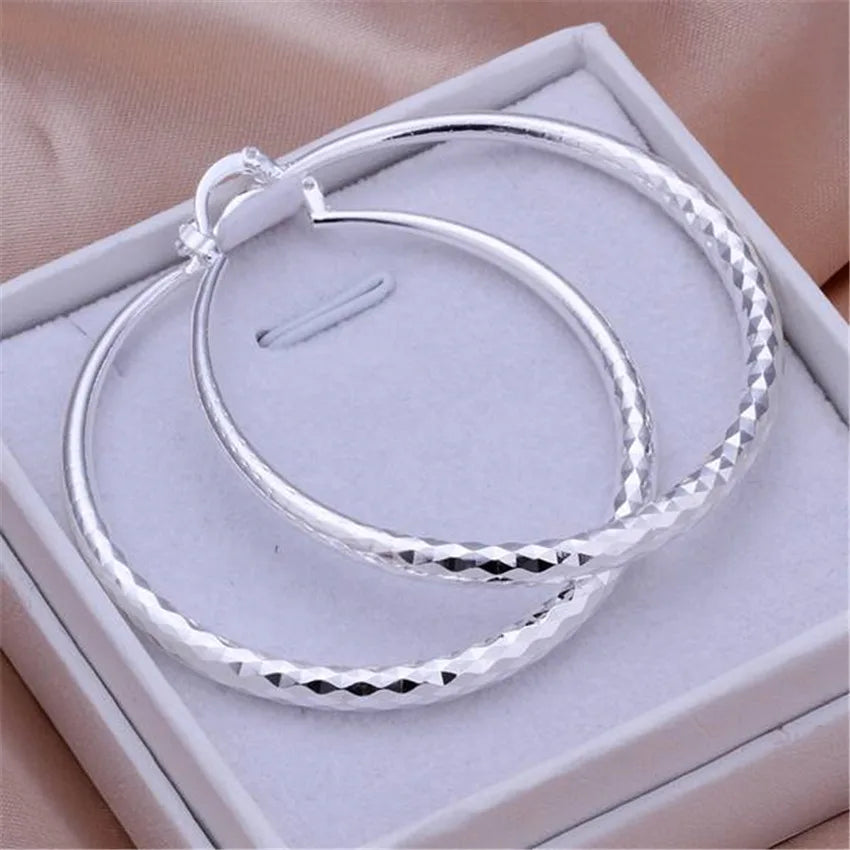 DANA 925 Sterling circle hoop Earrings