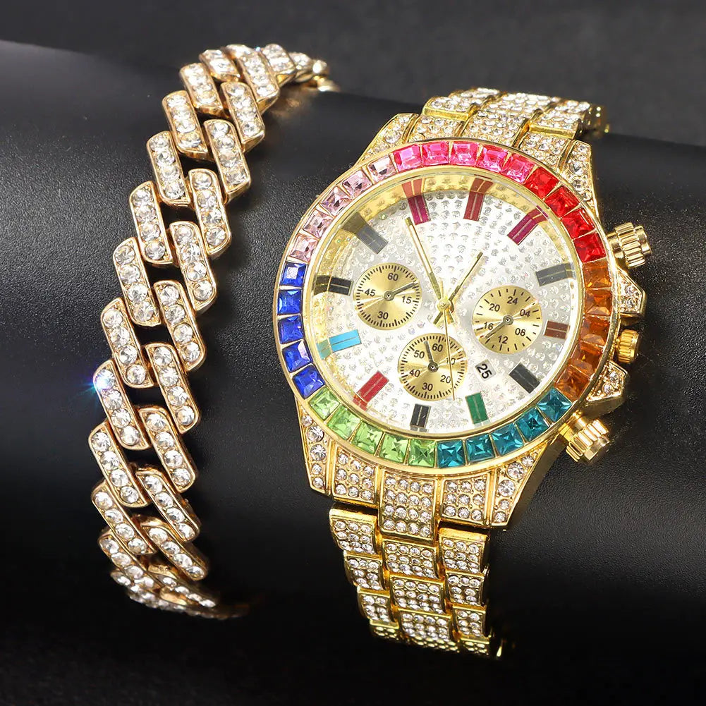 Hiphop Quartz Luxury Rhinestones Watch