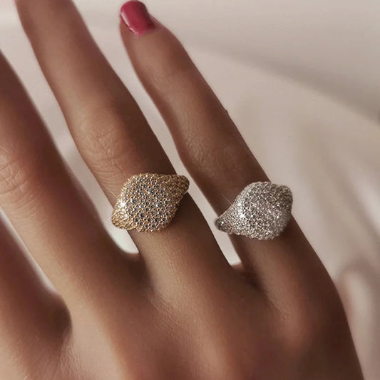 Hip Hop Style 925 Silver Plated Full Zircon Diamond Exquisite Rings