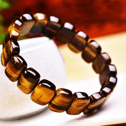 Natural Tiger Eye Stone Square Handmade Reiki Healing Meditation Bangles Bracelets