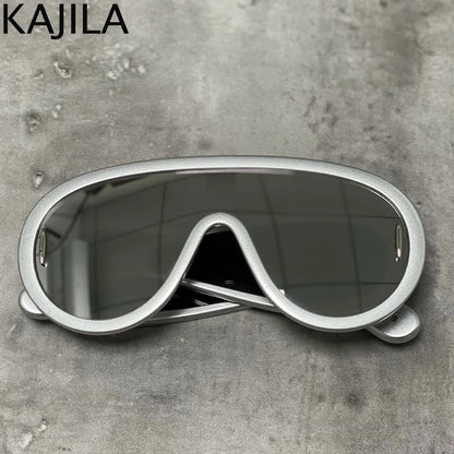 Oversized Wave Mask Luxury Steampunk Sunglasses