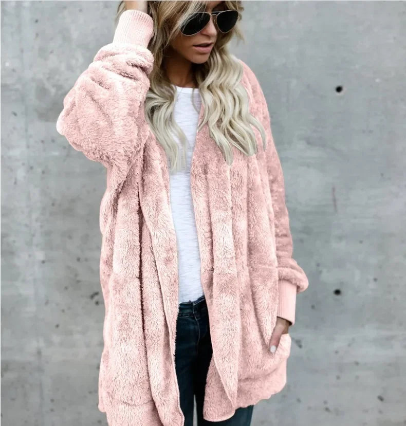 Double Fleece Long Sleeve Oversized Jacket