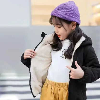 Thick Down Cotton Winter Plus Velvet Warm Jackets 2-6 Year