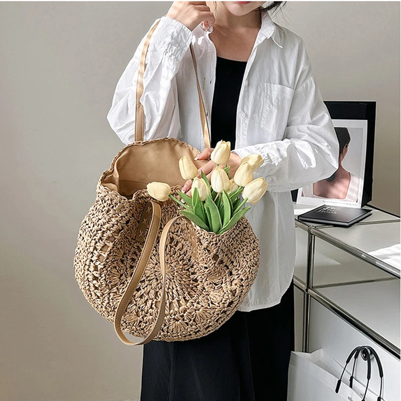 DANA Round Straw Large Capacity Bag