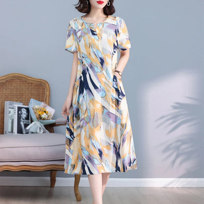 Bata informal de manga corta estilo boho, vestido largo