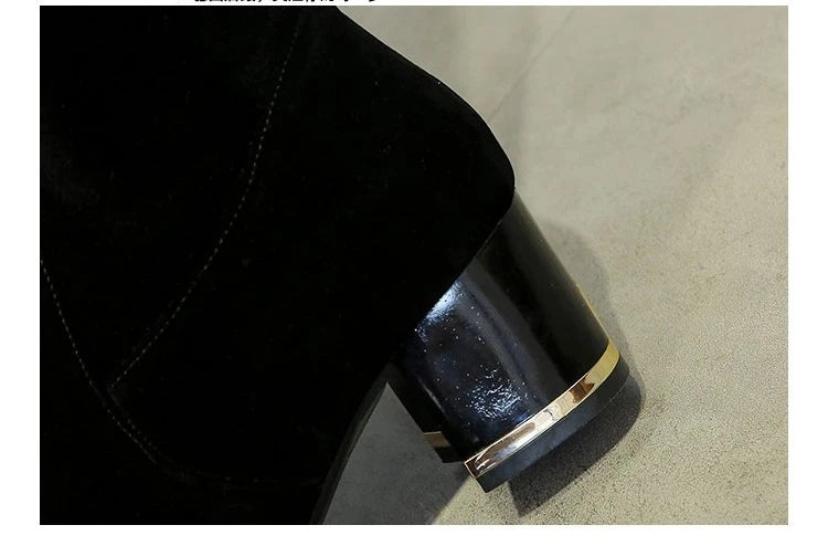 Long Rhinestone High-heeled Boot