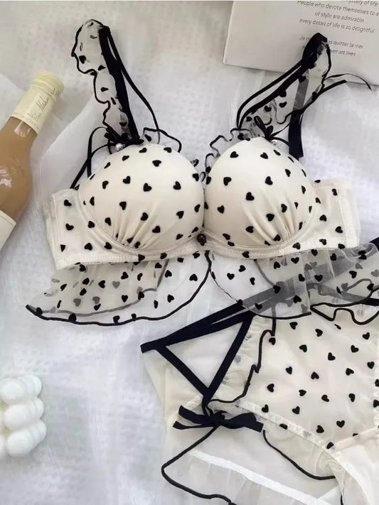 Japanese Mesh No-wire lace Underwear set Lingerie