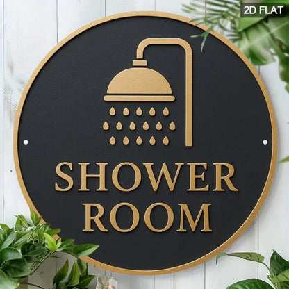 Golden Shower Head Sign  Bathroom Decor
