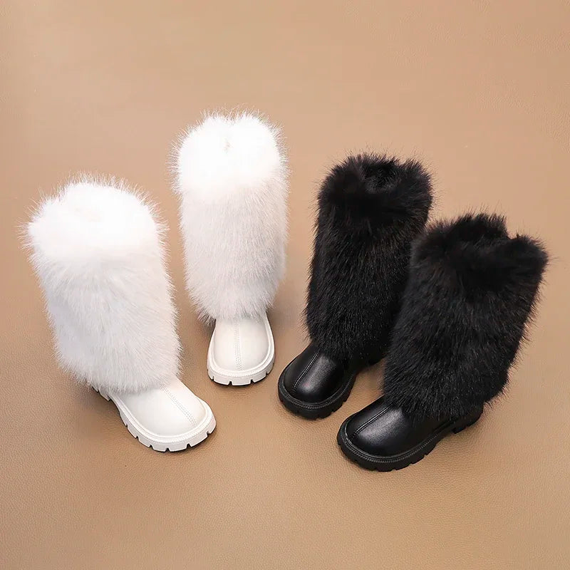 High Warm Princess Leather Soft Soled Anti-Slippery Boots