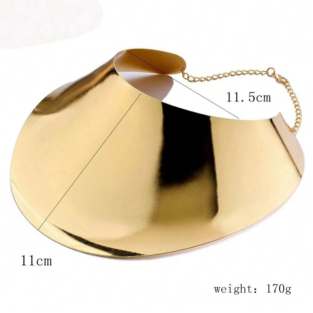 African Choker Neck Chain Collar Punk Exaggerated Gold Color Metal Necklace