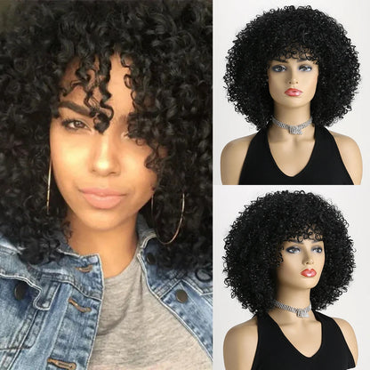 Afro Kinky Curly Soft Fluffy Hair Wigs