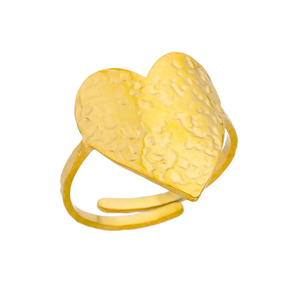 Gold Stainless Steel Coin Broad Surface Elliptical Geometry Rings