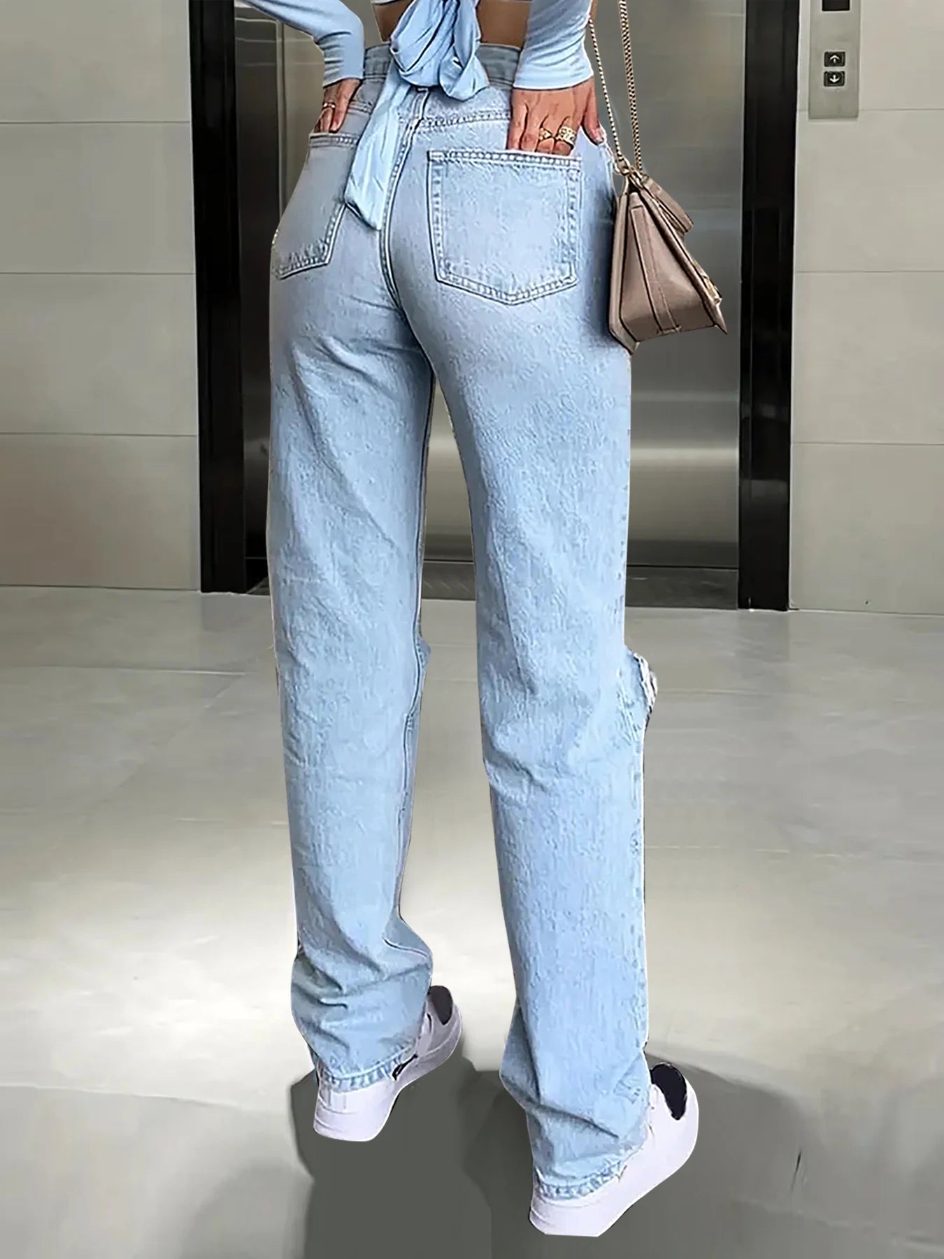 loose casual straight jeans