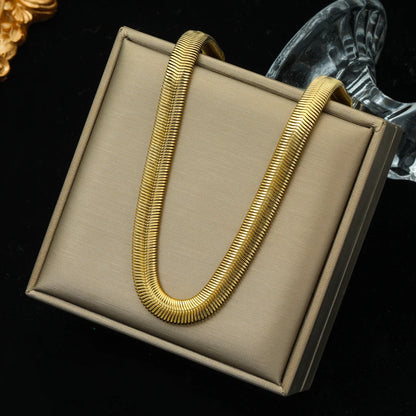 316L Stainless Steel Metal Chain 18K Gold Plated Neck Chain Waterproof Necklace